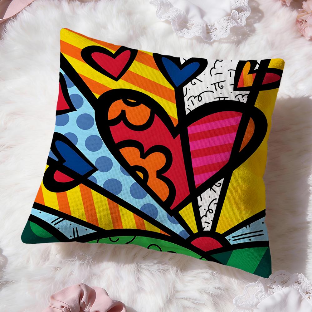 B-Britto Art Design Kissenbezug Premium Komfort Wendbarer Kissenbezug -Zwei in Einem Design für Jedes Zimmer & Autoinnenraum