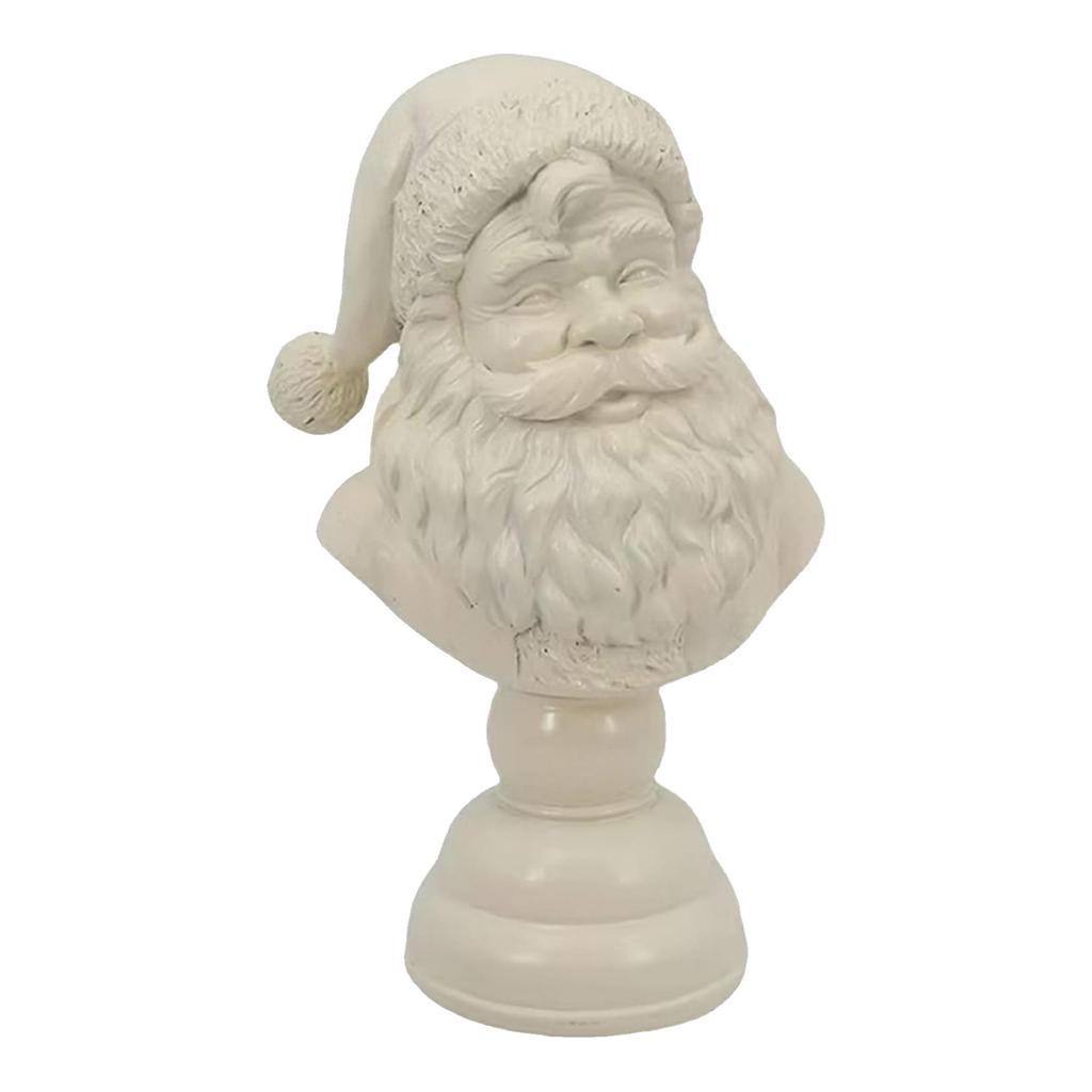 Resin Half Body Santa's Figurine Half Body Santa Figurine Ornament Santa Claus Bust for Tabletop Bookshelf Bedroom Office
