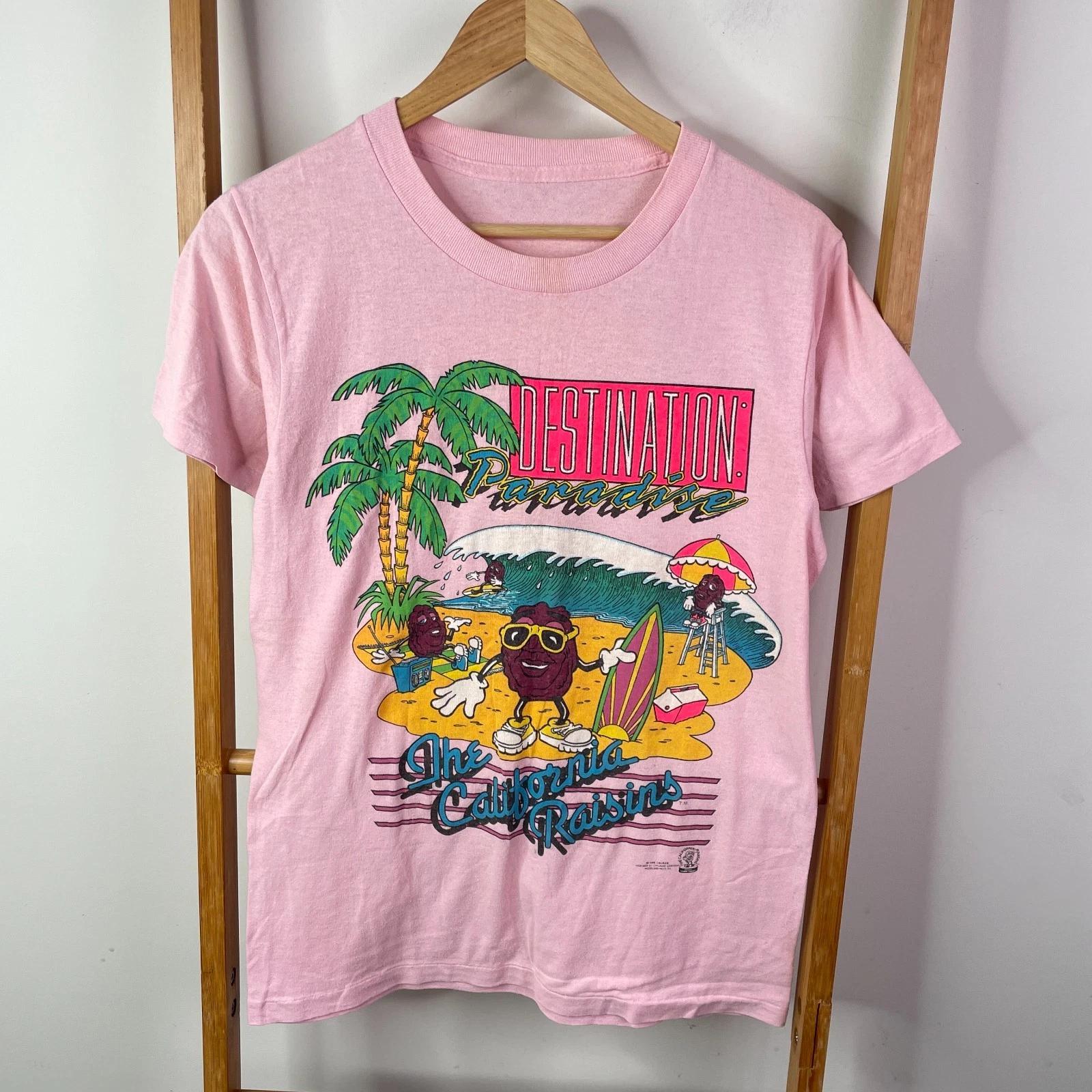 

Vintage The California Raisins Shirt Small Pink Destination Paradis Short Sleeve S