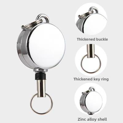 Duty Retractable Metal Wire Keychain Pull Badge Reel ID Lanyard Name Tag Card Badge Holder Reel Key Ring Outdoor Tool