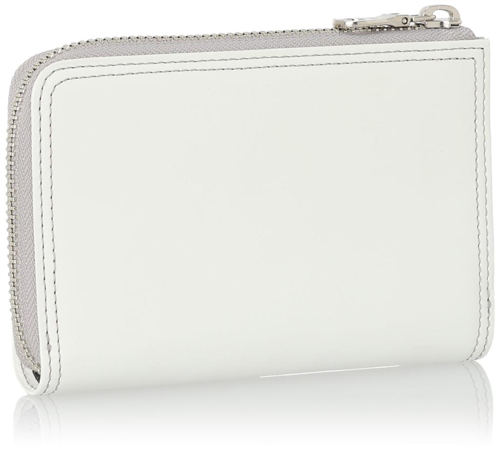 Katharine Hamnett London VITA Wallet, Italian Chrome-Free Leather, Large Zipper, Middle Wallet with Box Coin Purse, White, 490-50901