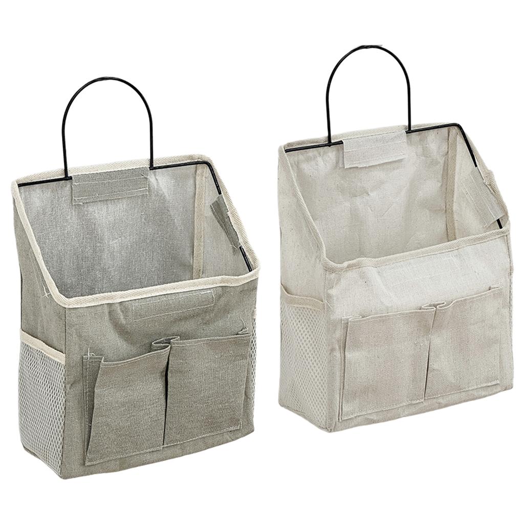 Durable Cotton Fabric Wall Mounted Organizers With Multiple Pockets For Bedroom Living Room Storage