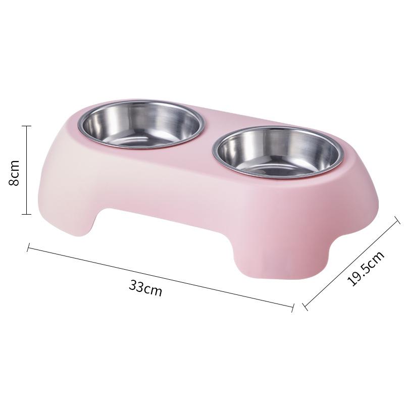 1pc dog bowl pet stainless steel double bowl anti slip and anti knock cat bowl dog large capacity pet bowl