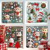 Creative Christmas Window Decals 3D Static Cling Santa Claus Gift Box Snowflake Home Decor Festive Glass Stickers for Holiday