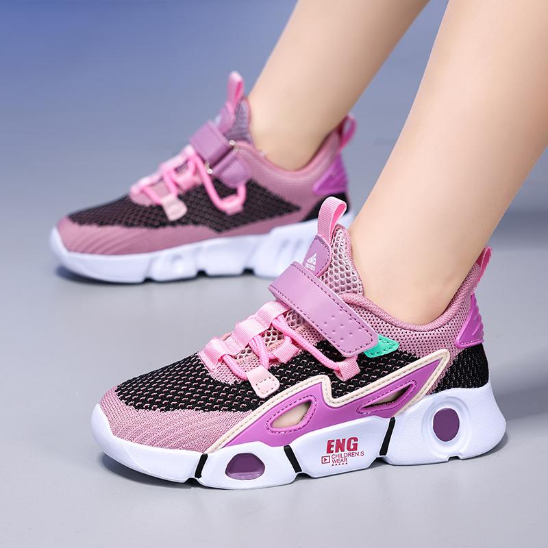 Modieuze Zomer Kinder Mesh Holle Casual Schoenen Jongens Sportschoenen Ademend, Lichtgewicht, Antislip Tennis Meisjes Sportschoenen