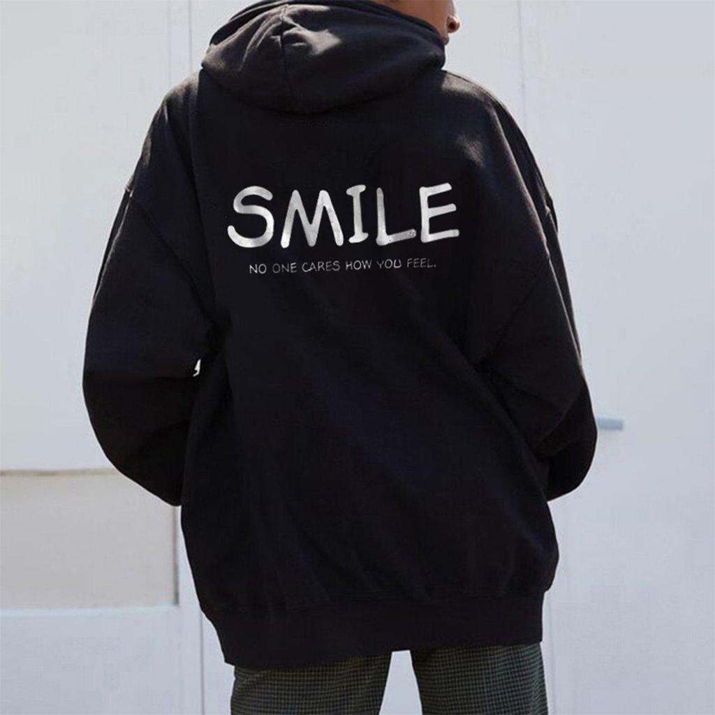 Letterprint Casual Fashion Hooded Women'S Shoulder Sleeve Sweater