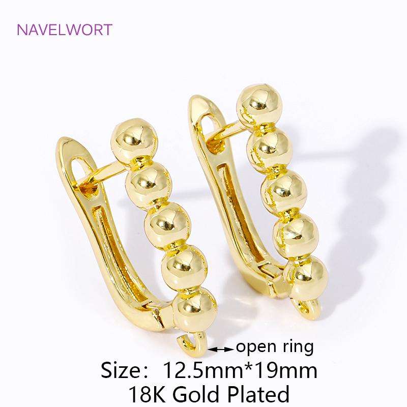 

18K Gold Plated Brass Metal Irregular Earwires Fasteners,Earrings For Luxury Earrings,For Jewelry Making DIY Earring Making 2 pieces