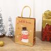 5/20x Christmas Kraft Gift Bags with Handles Snowman Santa Tree Designs Geometric Pattern Paper Tote Bags Party Xmas Decoration