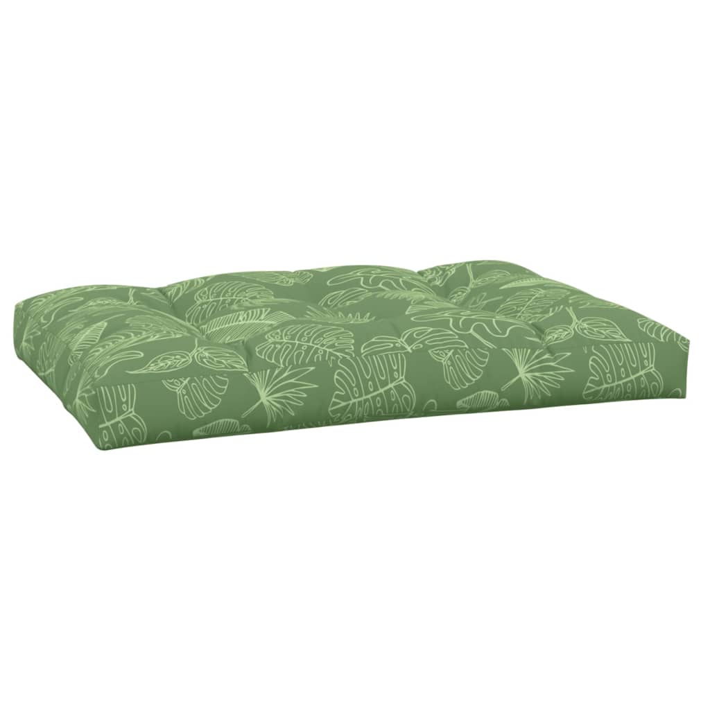 Pallet Cushion with Leaf Pattern 120 X 80 X 12 Cm Fabric