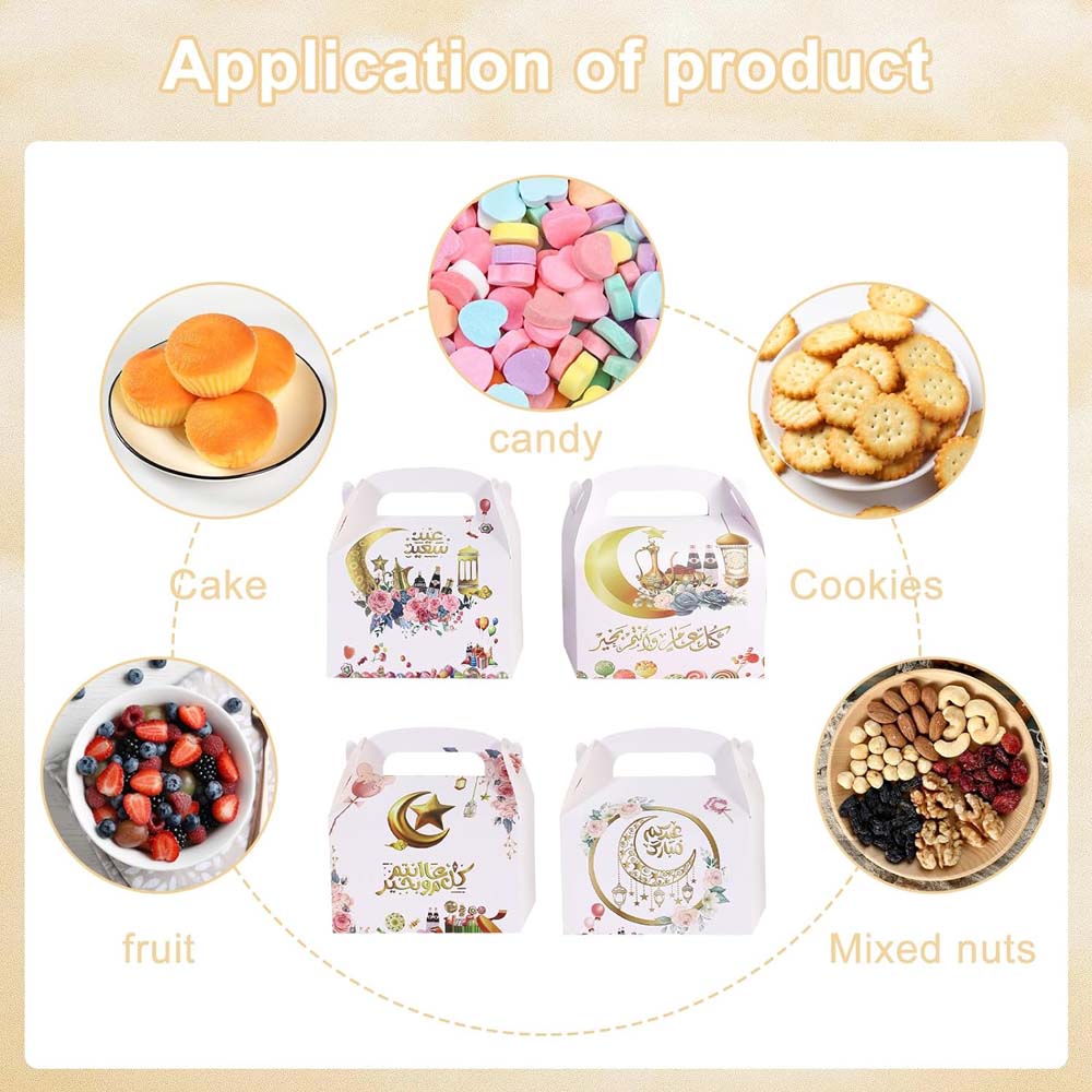 12 buc. Cutii cadou Eid Mubarak Cutie cu bomboane Mubarak Cutii Ramadan Eid Mubarak Pungi cadou Ramadan Cutii cadou cu dulciuri Pungi cadou Ramadan musulman islamic