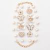 1 Set Shoe Charms Set Creative DIY 3D Shoe Flower Diamond Butterfly Pearl Flower Detachable Chain buckle Girls Shoe Decoration