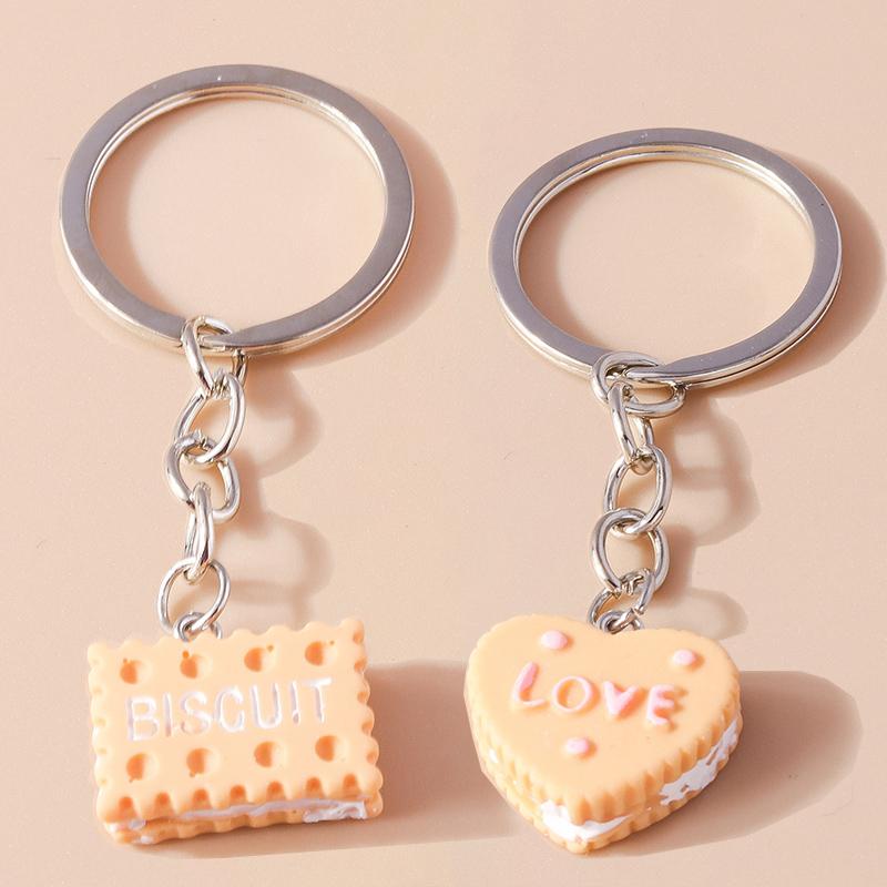 Cute Cartoon 3D Simulated Food Keychains Donut Cookies Chocolate Biscuit Key Ring for Men Women Handbag Pendant DIY Jewelry Gift
