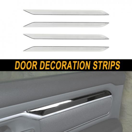 4pcs Interior Door Decoration Strip Cover Trim For Dodge Ram 1500 2018+ Chrome