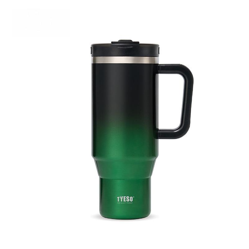 

40oz Stainless Steel Thermal Water Bottle Portable Car Coffee Mug Vacuum Insulated Cup Large Thermos Tumbler With Handle Straw 40oz