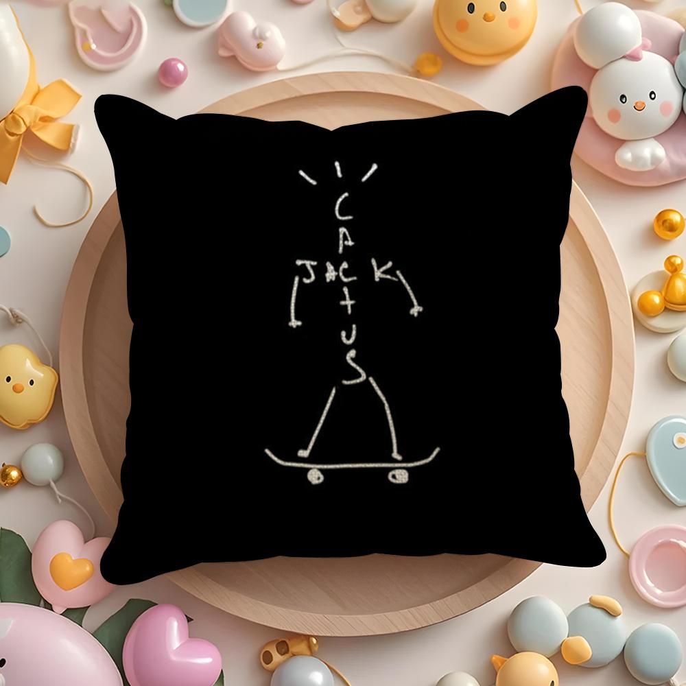 Cool CCactus jack Cushion Cover Linen Organic Fabric DoubleSided Printing Breathable Pillow Case Sofa Home Decor Gift