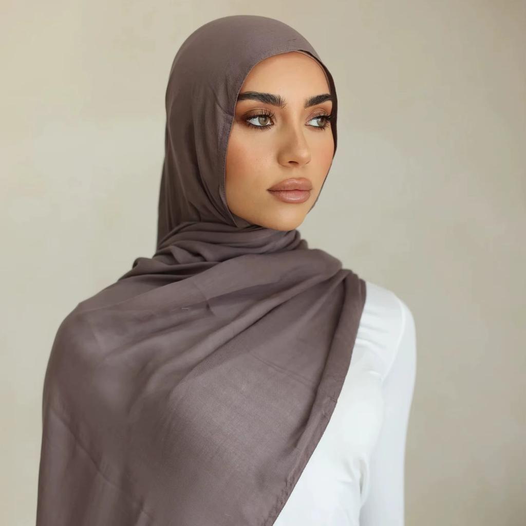 Fashion Modal Hijab Rayon Cotton Shawls Muslim Hijabs For Women Plain Scarf Big Size Headscarf Islamic Turban Headband 190*85cm