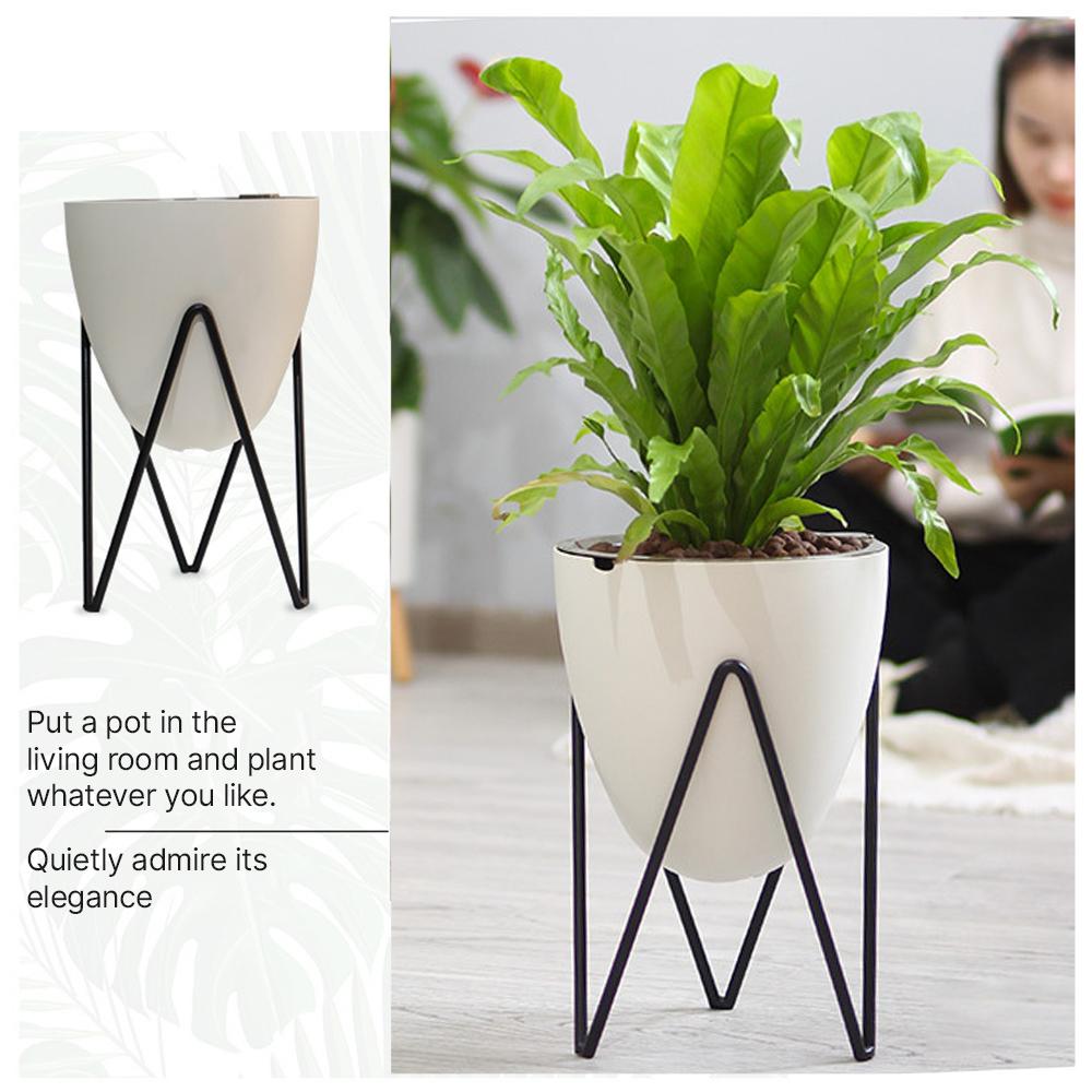 Smart Plant Pots Indoor with Automatic Water Shortage Alarm Battery Operated Geometric Aesthetic