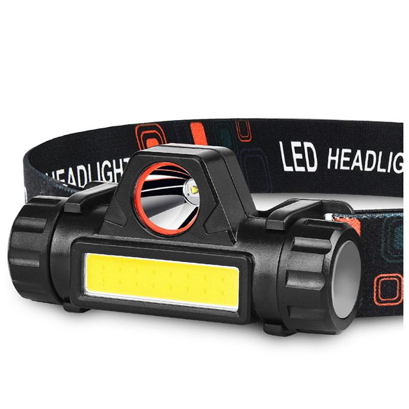 Headlamp Headlight Waterproof 2500Lm Cob Led Built In Usb Rechargeable Battery