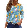 Women's T Shirt Christmas Print 3/4 Sleeve Daily Weekend Fashion Basic Round Neck Regular Top