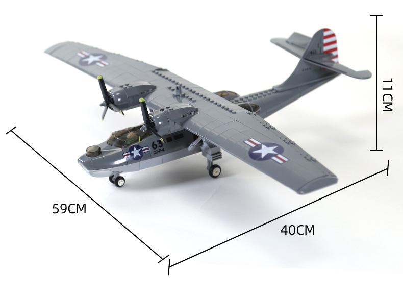 364 детали Военный самолет CONSOLIDATED PBY-5A CATALINA Гидросамолет Модель Строительные блоки Технический Самолет ВВС MOC Кирпичи Игрушка