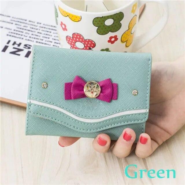 Candy Color Bow Damenmode Geldbörse PU Leder Karte Münzbörse
