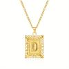 European and American style simple square 26 letter pendant necklace women's personality high-end design jewelry
