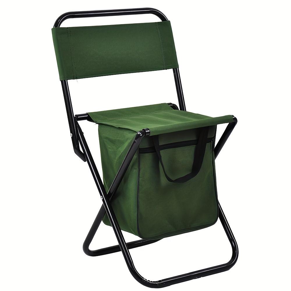 Portable Folding Fishing Chair with Cooler Bag Lightweight Outdoor Stool Compact Foldable Cooler Storage for Fishing Hunting Beach Camping Seat