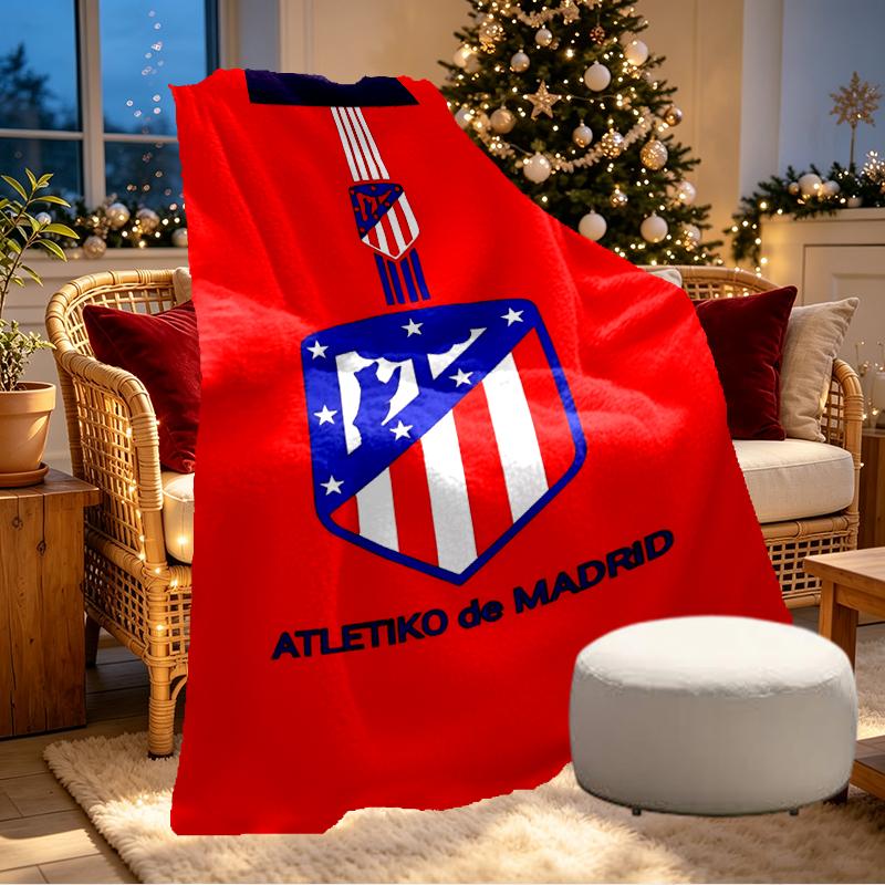 Coperta con Stampa Atletico Madrid - Morbida e Confortevole, per Camera da Letto, Viaggio, Divano, Decorazione per la Casa - Regalo di Compleanno o Natale per un Amico