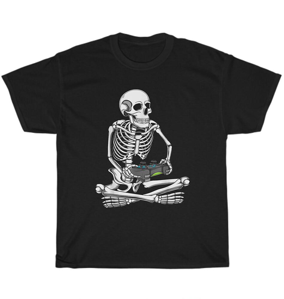 Halloween Skeleton Gaming Spooky Video Game Gamer T-Shirt Unisex Funny Tee Gift S разноцветный