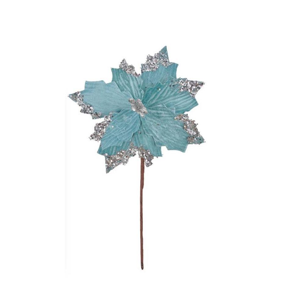 Handmade Artificial Christmas Flowers Shiny Xmas Tree Ornaments  Party Supplies
