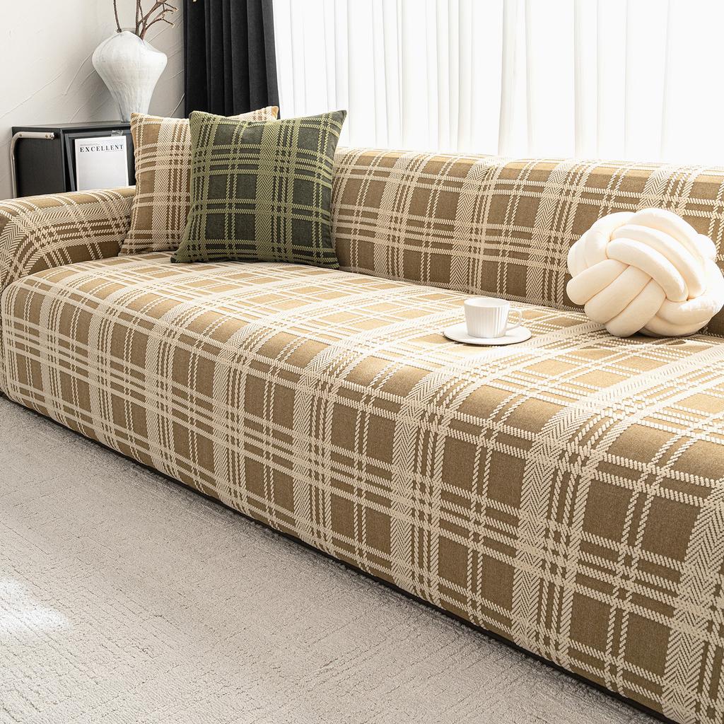 2025 New Retro Plaid Light Luxury High-end Dust-proof and Wear-resistant All-inclusive Elastic Anti-cat Scratch Sofa Cover