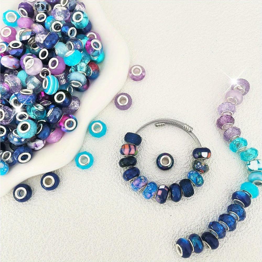 10/30/50 Stück Harzmaterial dreifarbig Großlochperle Bastelperle Abstandshalterperle DIY Armband Halskette Ohrringe Schlüsselanhänger Schmuckherstellung