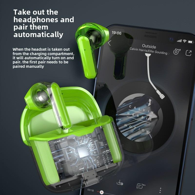 J225 cross-border semi-in-ear Bluetooth headset ultra-long life high power wireless headset transparent headset
