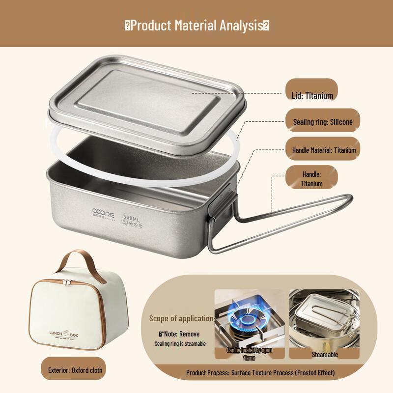 Pure Titanium Portable Lunch Box
