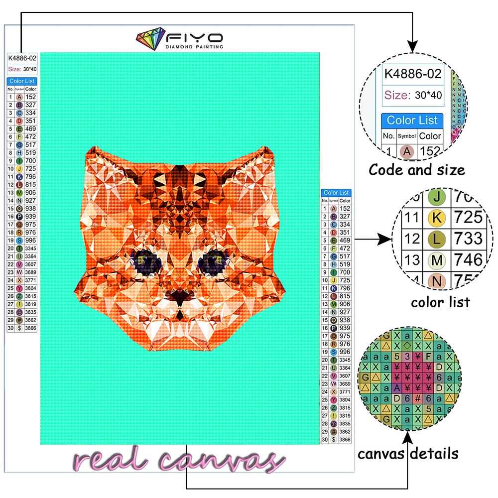 5D DIY Diamond Painting Cross Stitch Geometric Animals Diamond Embroidery Mosaic Wall Art Home Decoration