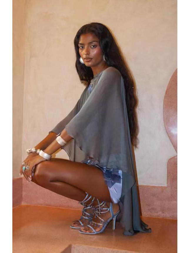 2026 Women's European & American Solid Color Loose Chiffon Shawl