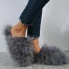 Fashion Summer Women Fox Slides Real Slippers Luxury Flip Flops House Shoes Fuzzy Fluffy Flat Slippers Fashion Sandals Slides Women