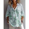 Damen Hemd Mode Blusen Frühling Herbst Floral Grafik Elegant Vintage Langarm Hemdkragen Normal Täglich Knöpfe Oberteile