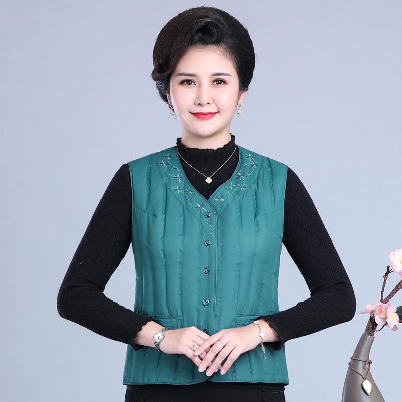 

Новый осенне-зимний легкий пуховый жилет, женская одежда, среднего и пожилого возраста, большого размера, жилет для мамы, жилет 2XL