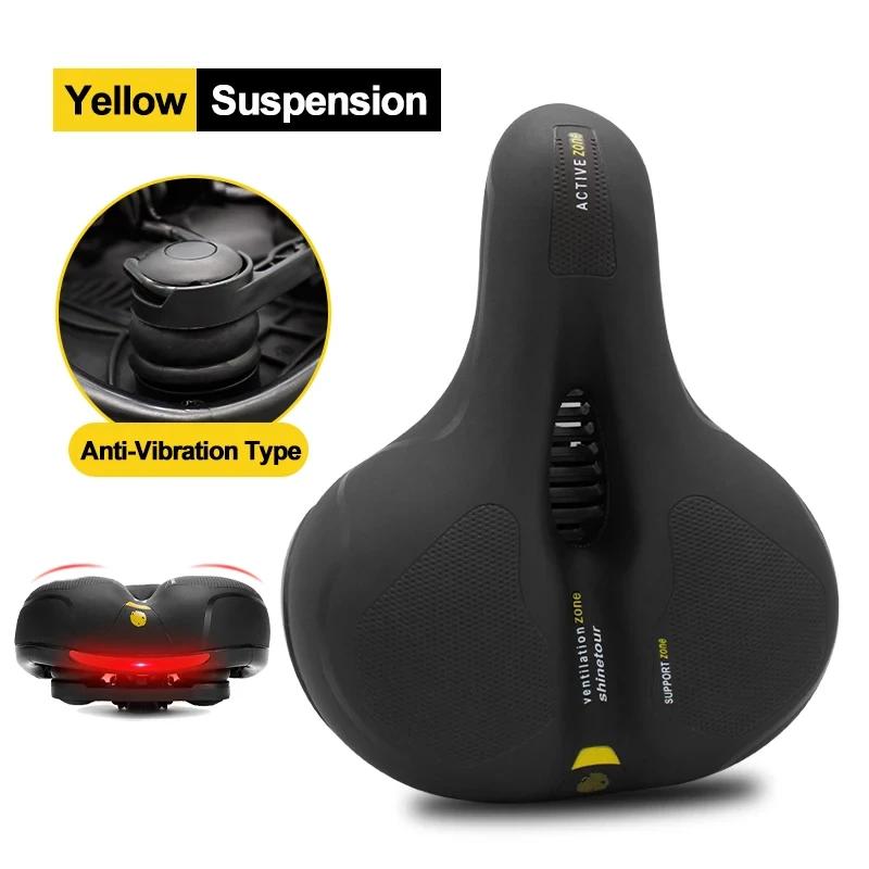 Bike Saddle Mountain Bike Seat Breathable Comfortable Bicycle Seat PU Leather Gel Filled Shockproof Men Women Bicycle Saddle