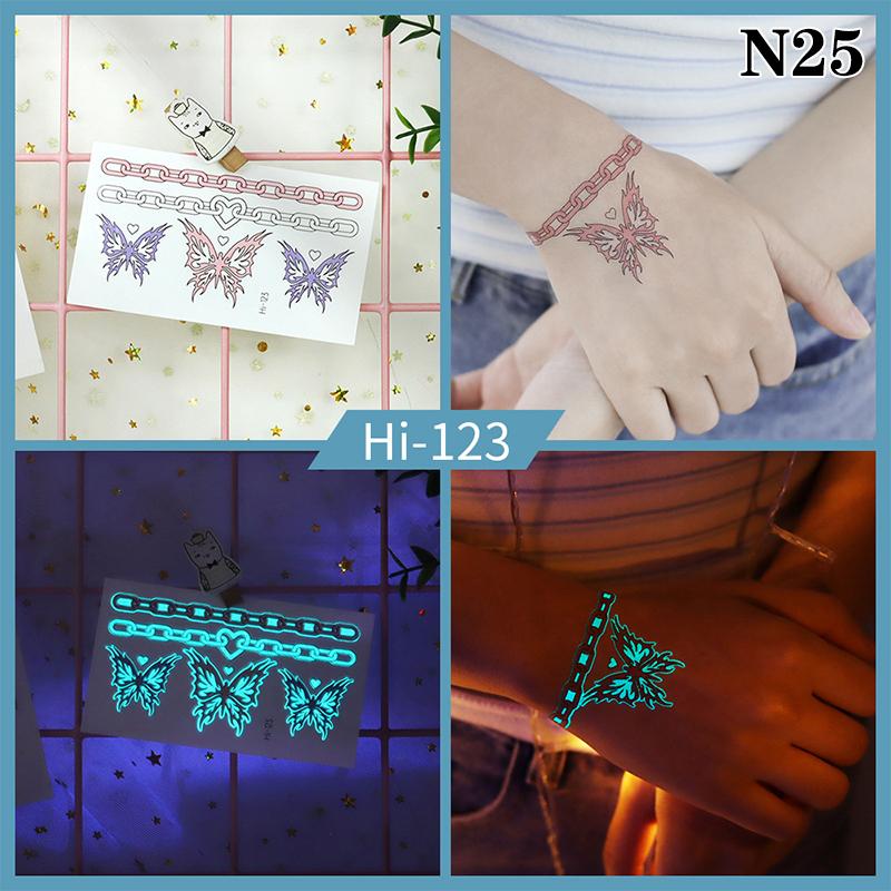 Светящаяся бабочка синяя светящаяся татуировка наклейка кемпинг водонепроницаемая временная татуировка перья одноразовая поддельная татуировка боди-арт