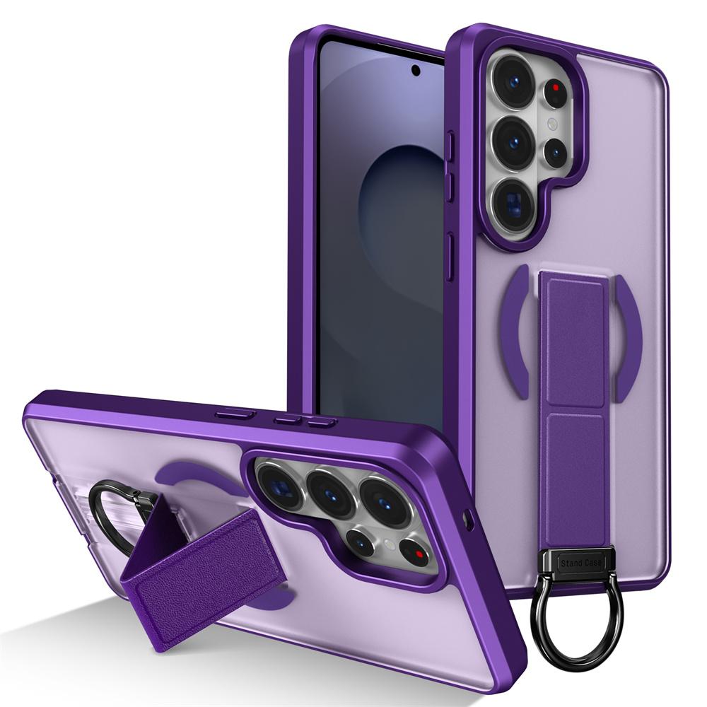 Magnet Folding Magnetic Stand Phone Case For Samsung S26 S24 S25 Ultra S23 Plus For Magsafe Frosted Slim PC Translucent Cover