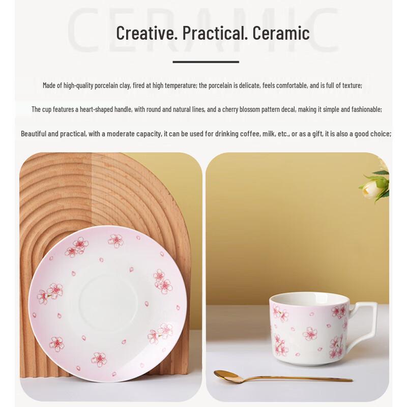 JIN MING LI Keramický hrnek na kávu a podšálek Dárková sada