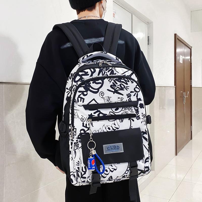 Student Backpack Women's College School Bag Personalized Graffiti Funny Versatile Casual Backpack