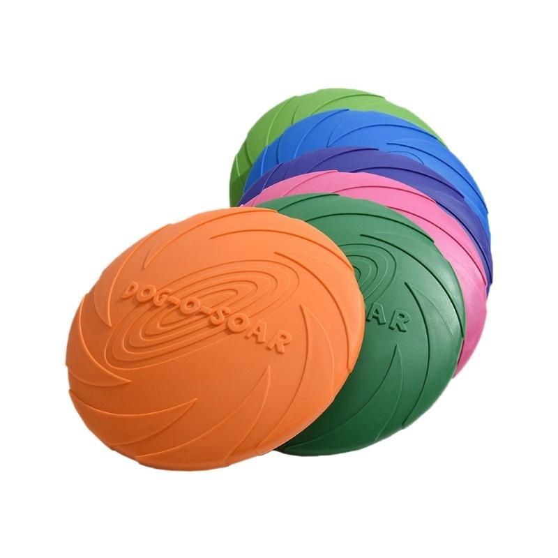 Multicolor Silicone Flying Saucer Dog Toys - Fashion Resistant Chew Interactive Puppy Outdoor Game Training Chew Toys