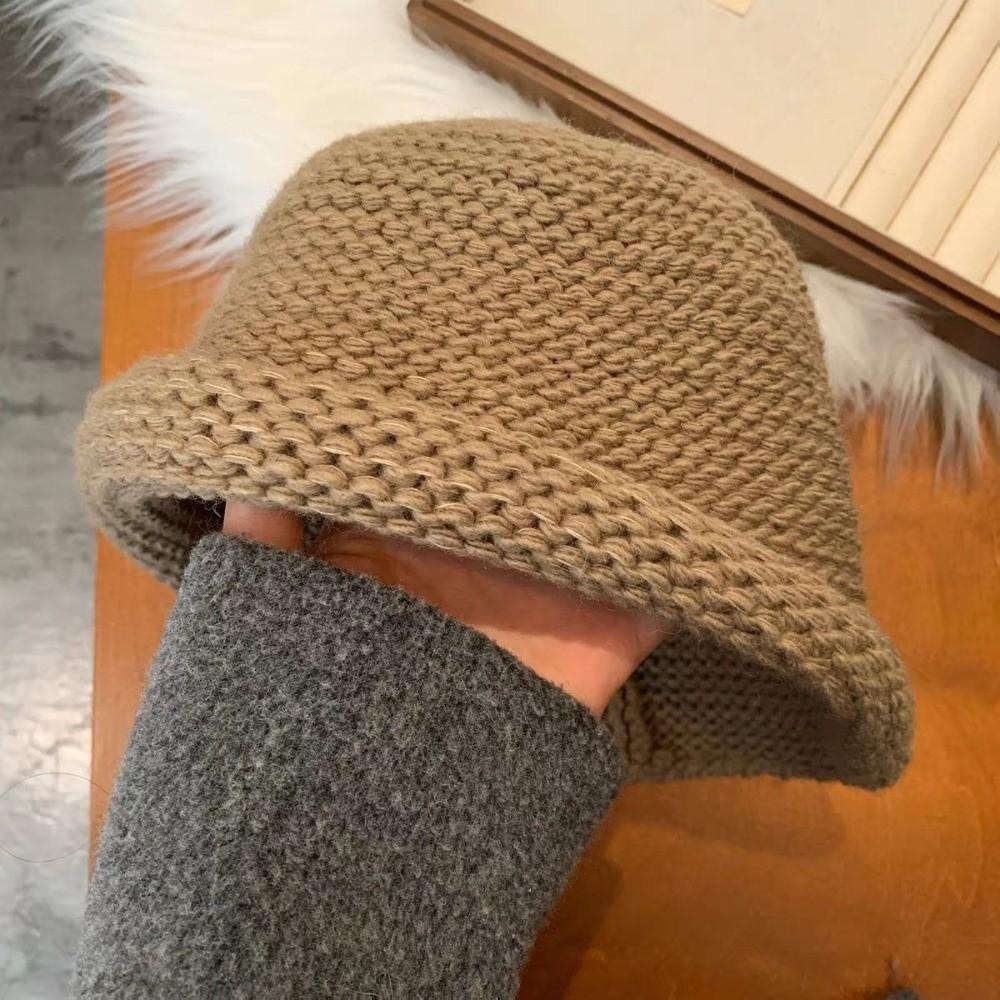 Coarse Knit Knit Fisherman Hat Ear-Protecting Winter Hat Fashion Basin Cap  Autumn and Winter