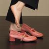 Soft leather shoes women's retro Mary Jane shoes small leather shoes new T-button pink single shoes light mouth women's shoes