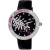 Adee Kaye Majestic Collection Kristallakzente Schwarzes Zifferblatt Quarz AK2118-L Damenuhr