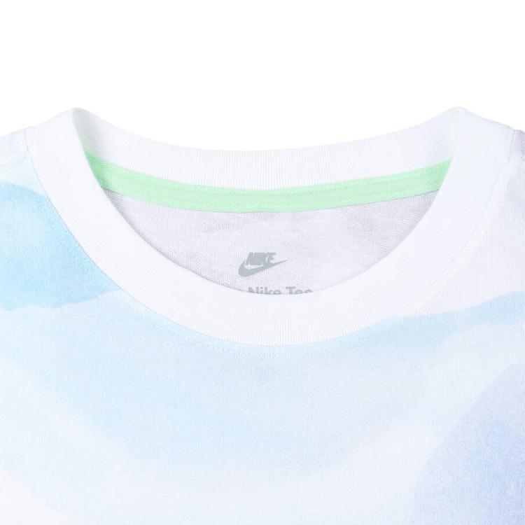 Nike Camiseta Casual Solta com Gola Redonda, Manga Curta Respirável, Estampa de Logo Tie-Dye, Tops Femininos, Várias Cores HF6178-100