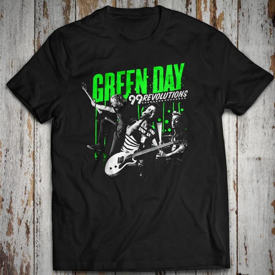РЕДКИЙ! Хлопковая футболка стандартного размера M-5XL 99 Revolutions Tee Green Day НОВАЯ ГОРЯЧАЯ Унисекс Футболка XXXXL